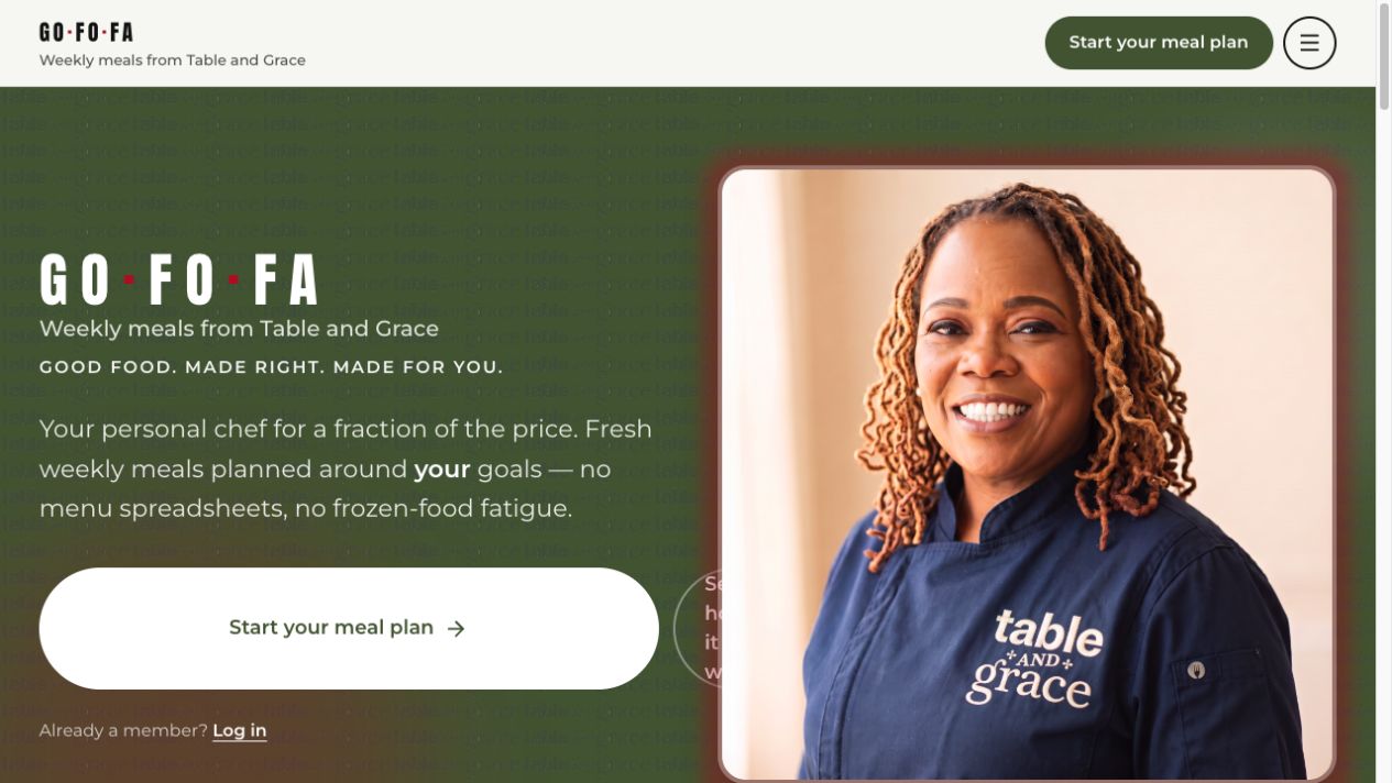 Table & Grace staging website preview